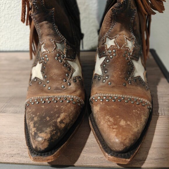 Brown Star Fringe Boots - Picture 3 of 12